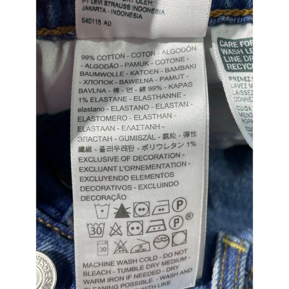 Levi's Premium Ribcage Cut Off Jean Shorts Size 28 High Rise Button Fly Rave - Picture 9 of 9